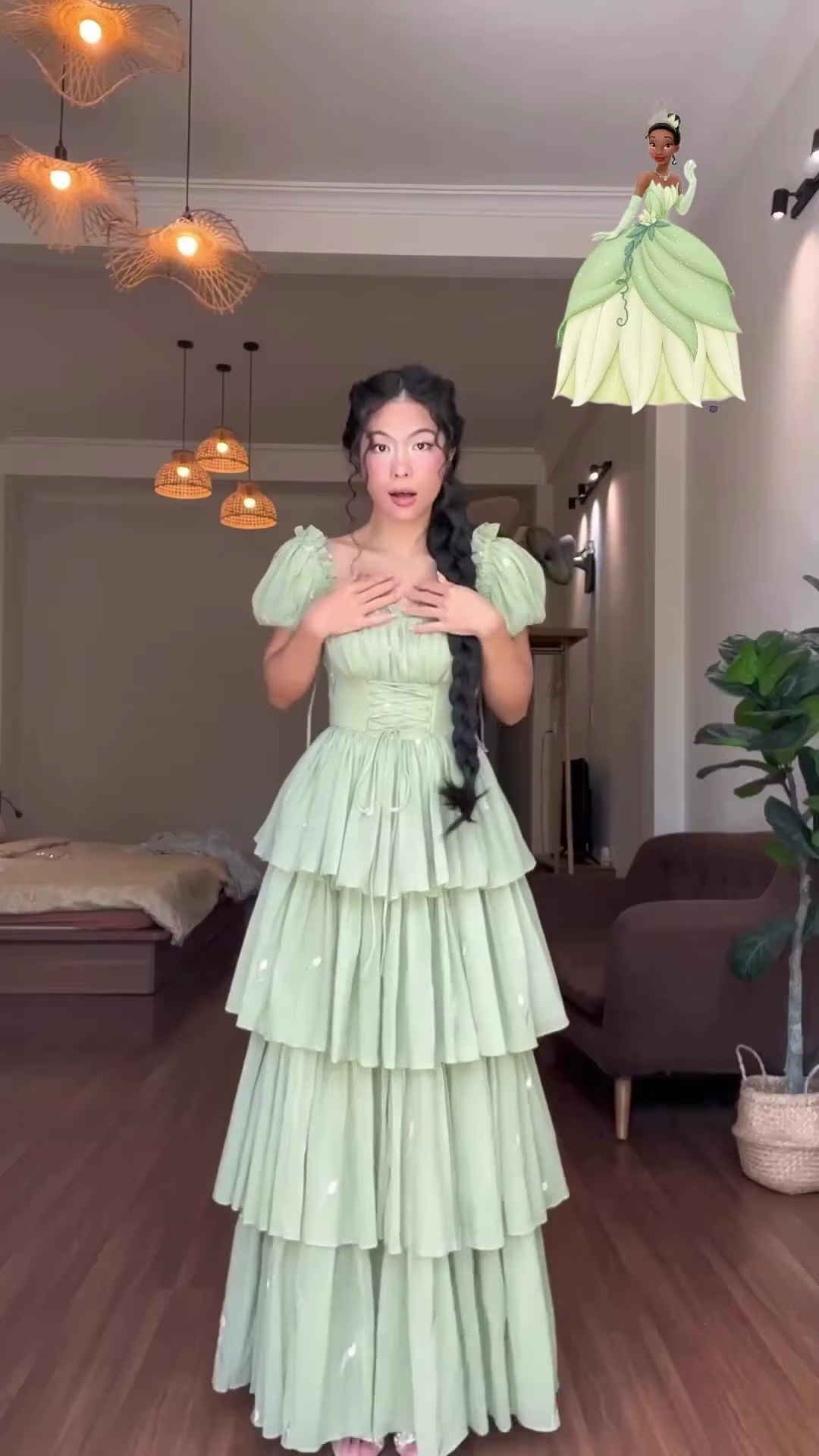 Vestido de fiesta elegante de corte A de color verde para graduación, noche y formal, fg7258