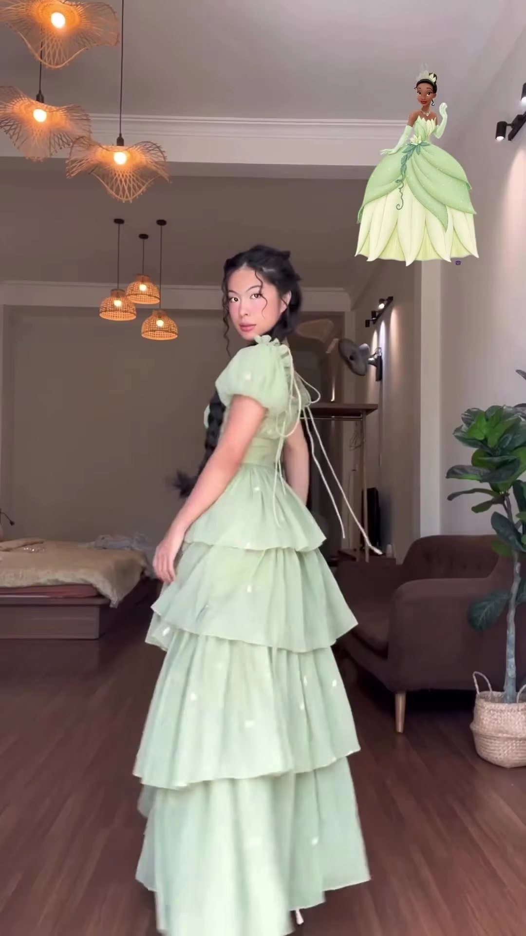Vestido de fiesta elegante de corte A de color verde para graduación, noche y formal, fg7258