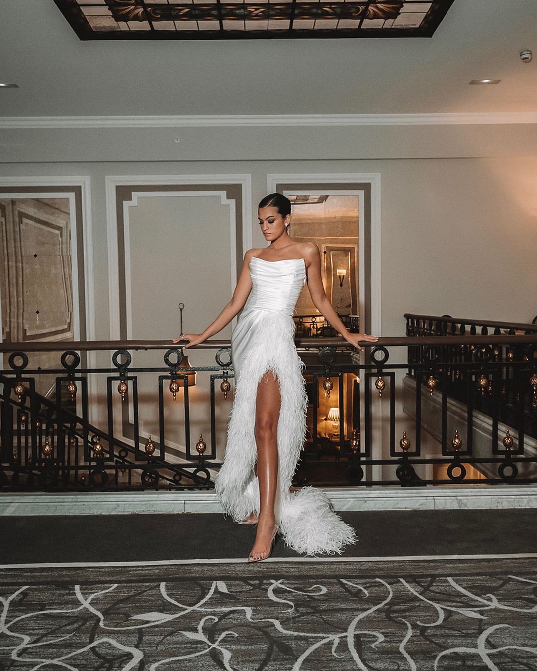 Hermoso vestido de fiesta sin mangas, vestido formal blanco fg1404