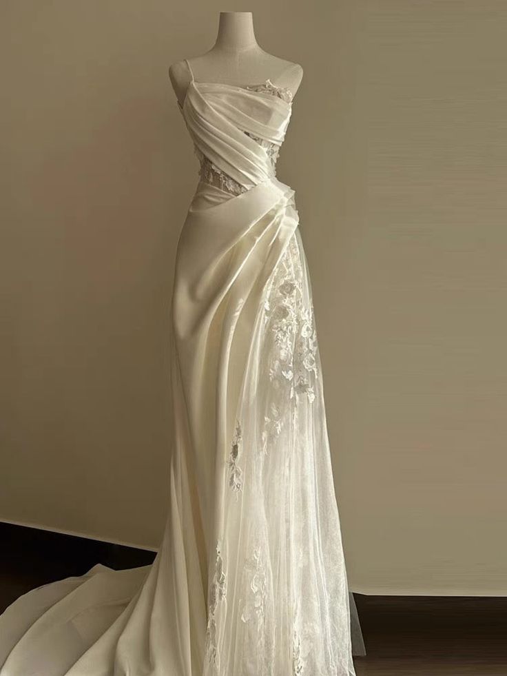 Vestido de novia de encaje blanco de corte A para fiesta de cumpleaños fg7279