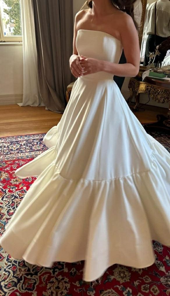 A Line Long Wedding Dress Simple Bridal Dresses fg7273