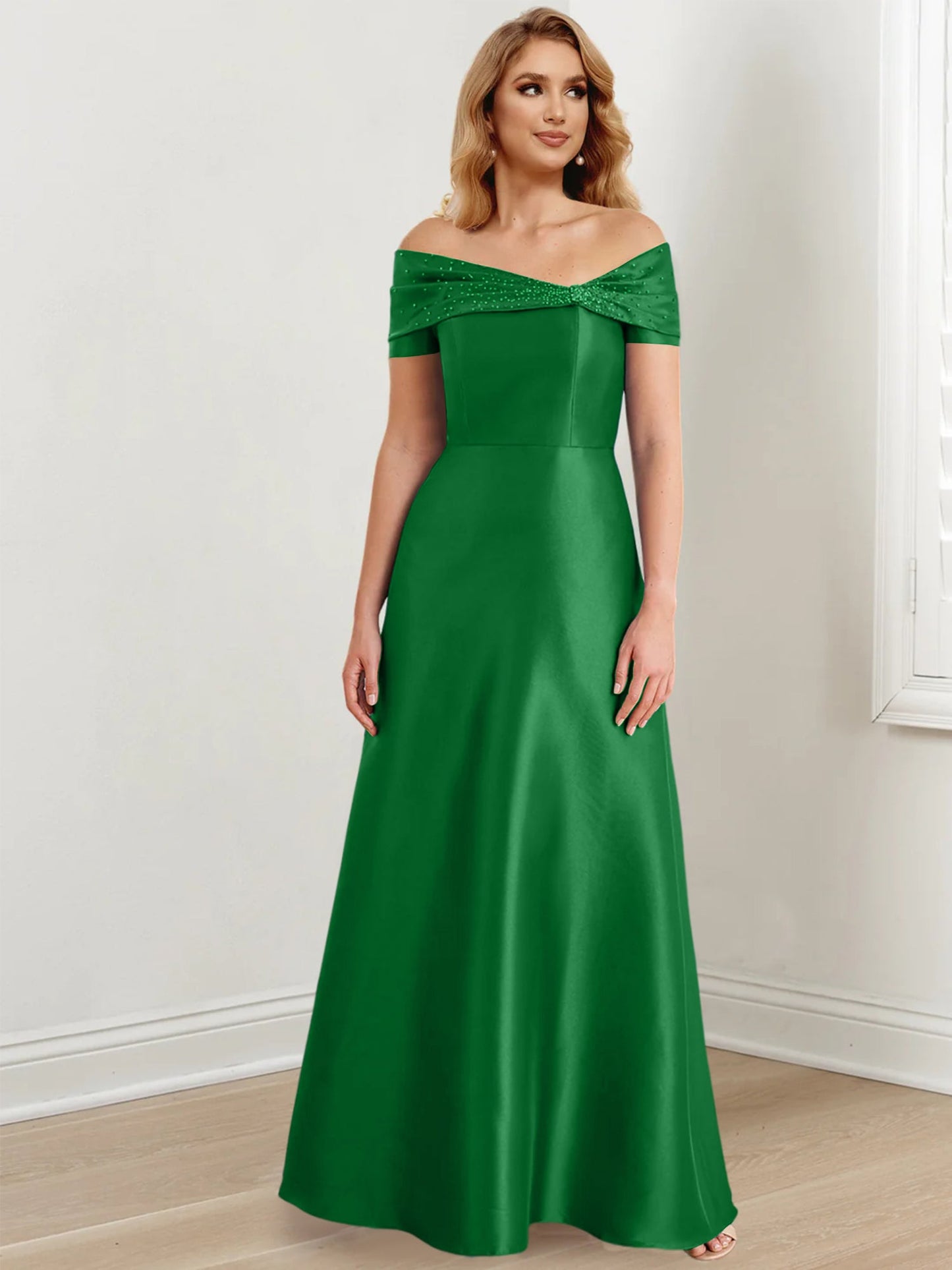 A-Line/Princess Off-the-Shoulder Floor-Length Mother of the Bride Dresses