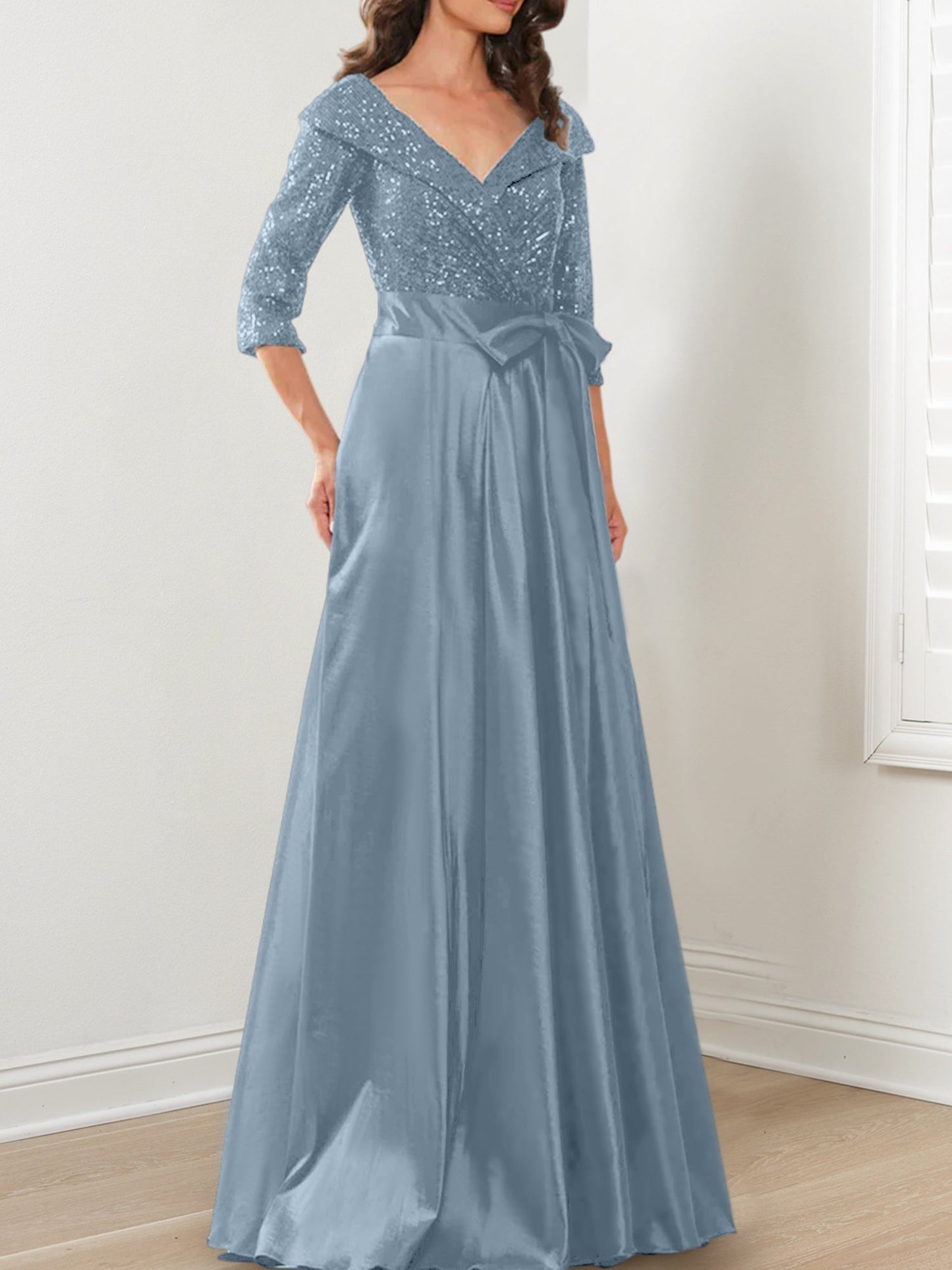 A-Line/Princess V-Neck Floor-Length Mother of the Bride Dresses