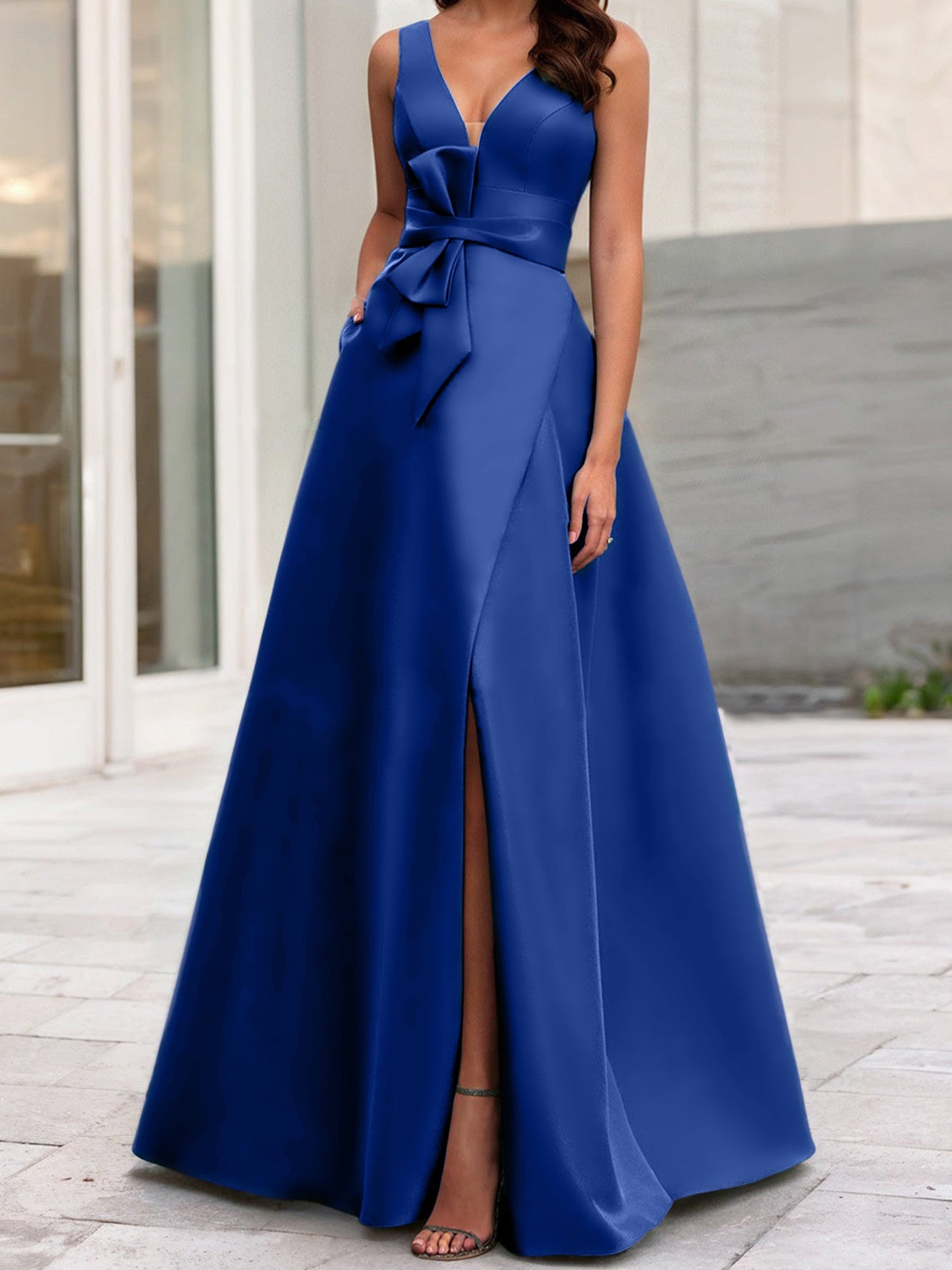 A-Line/Princess V-Neck Sleeveless Mother Of The Bride Dresses With Split Side