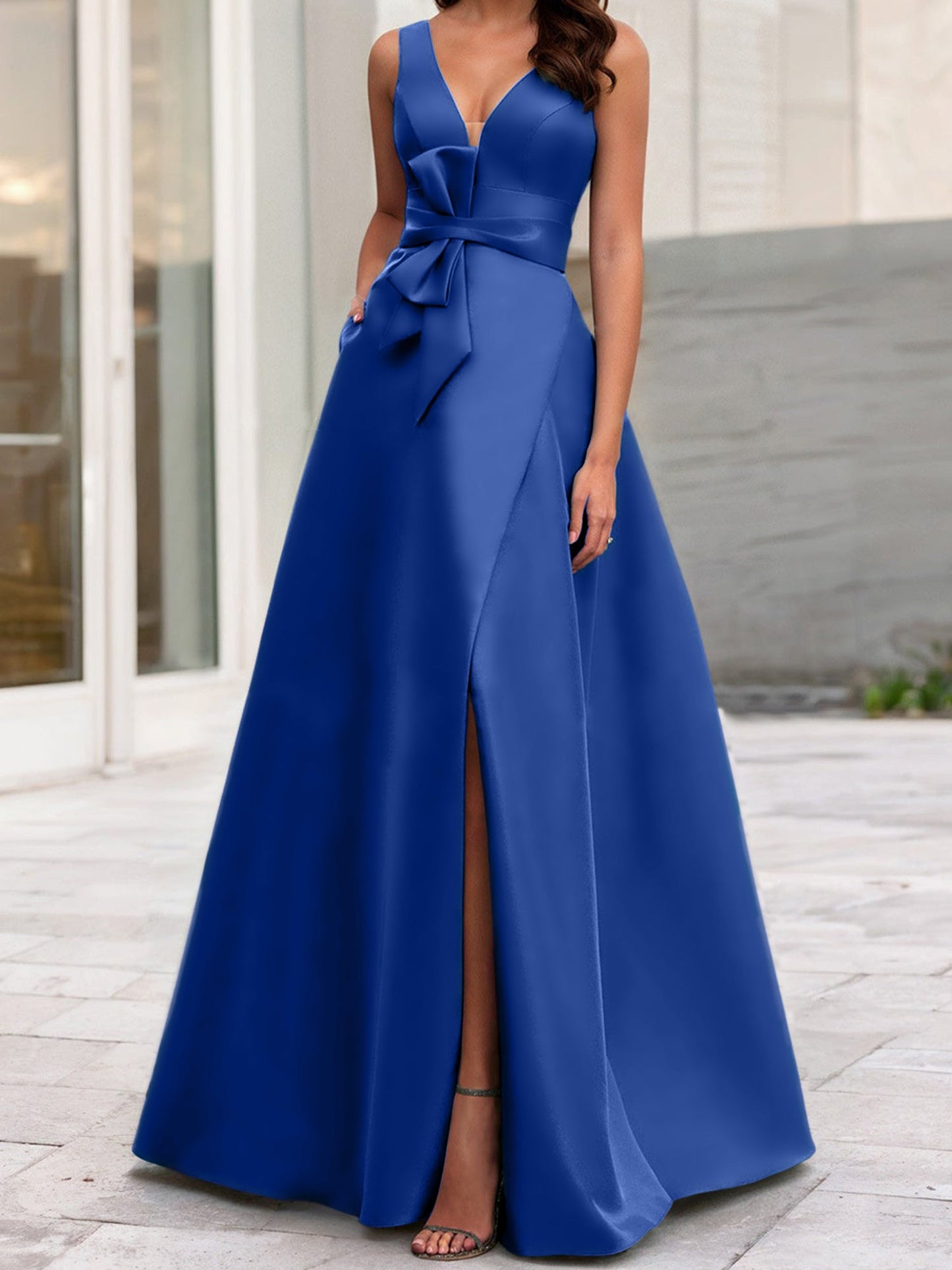 A-Line/Princess V-Neck Sleeveless Mother Of The Bride Dresses With Split Side