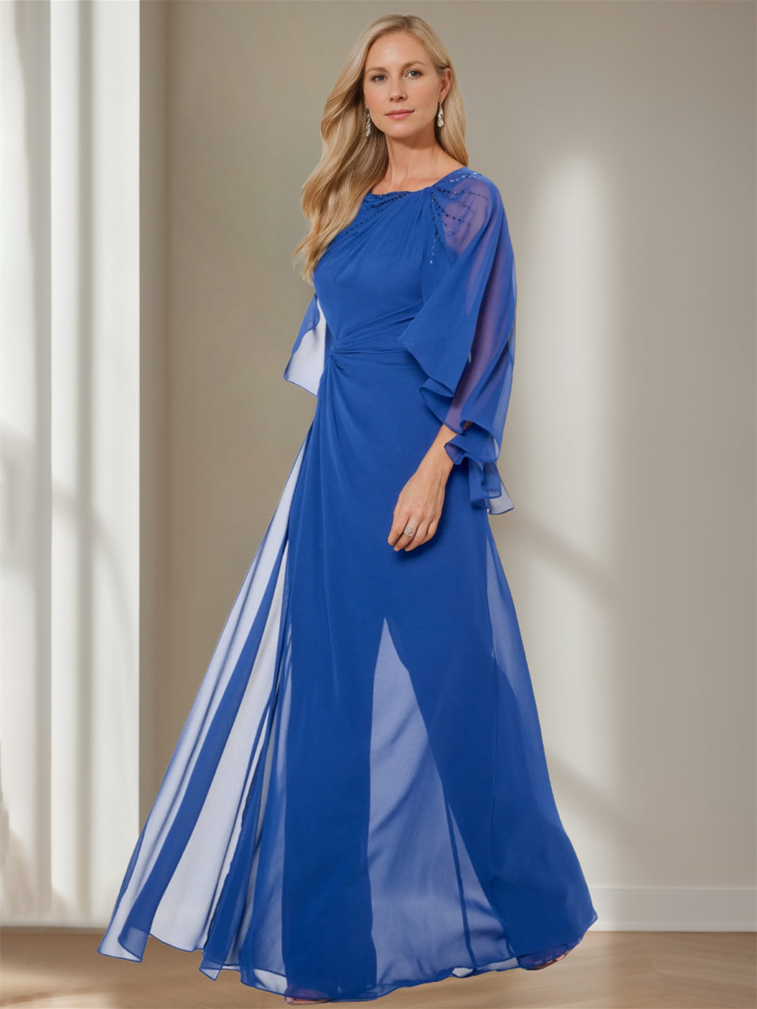 Sheath Bateau Neck Capelet Mother of the Bride Dresses