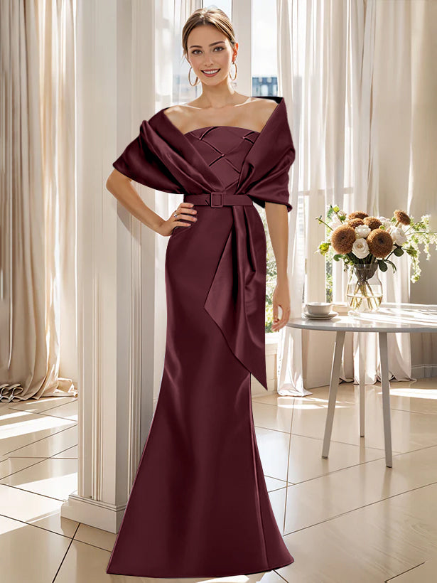 Trumpet 2 Pieces Floor-Length Mother of the Bride & Groom Dresses with Wrap