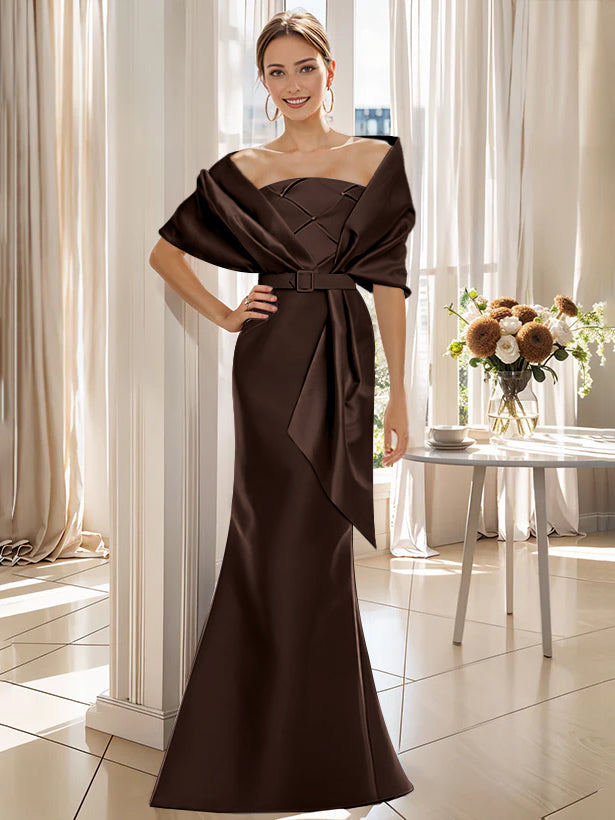 Trumpet 2 Pieces Floor-Length Mother of the Bride & Groom Dresses with Wrap