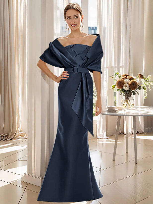 Trumpet 2 Pieces Floor-Length Mother of the Bride & Groom Dresses with Wrap