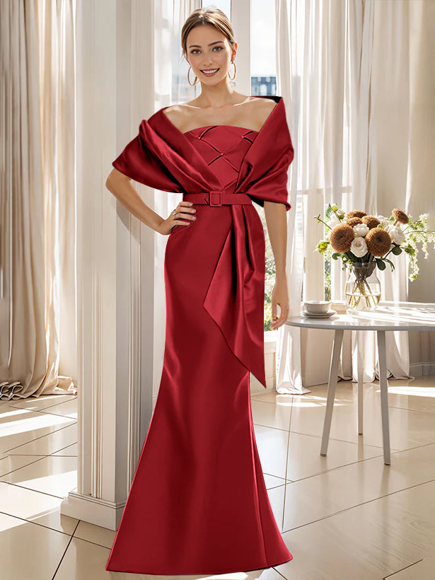 Trumpet 2 Pieces Floor-Length Mother of the Bride & Groom Dresses with Wrap