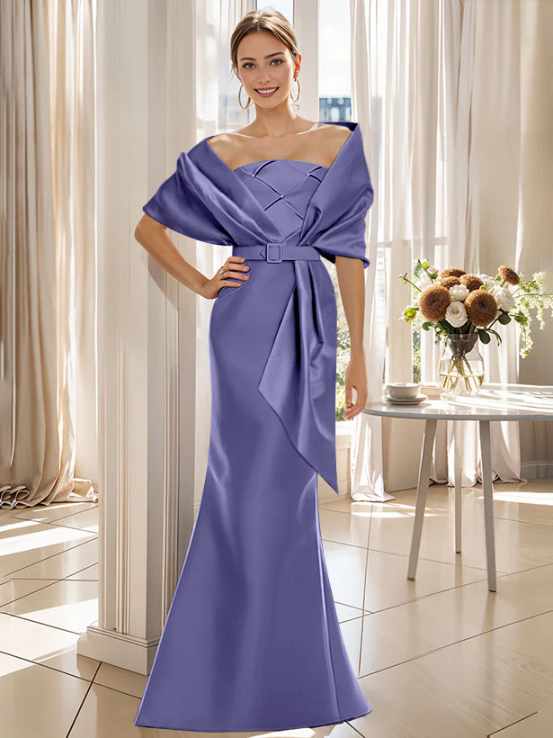 Trumpet 2 Pieces Floor-Length Mother of the Bride & Groom Dresses with Wrap