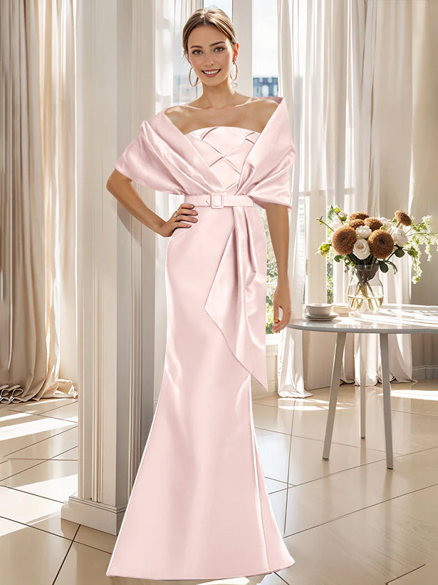 Trumpet 2 Pieces Floor-Length Mother of the Bride & Groom Dresses with Wrap