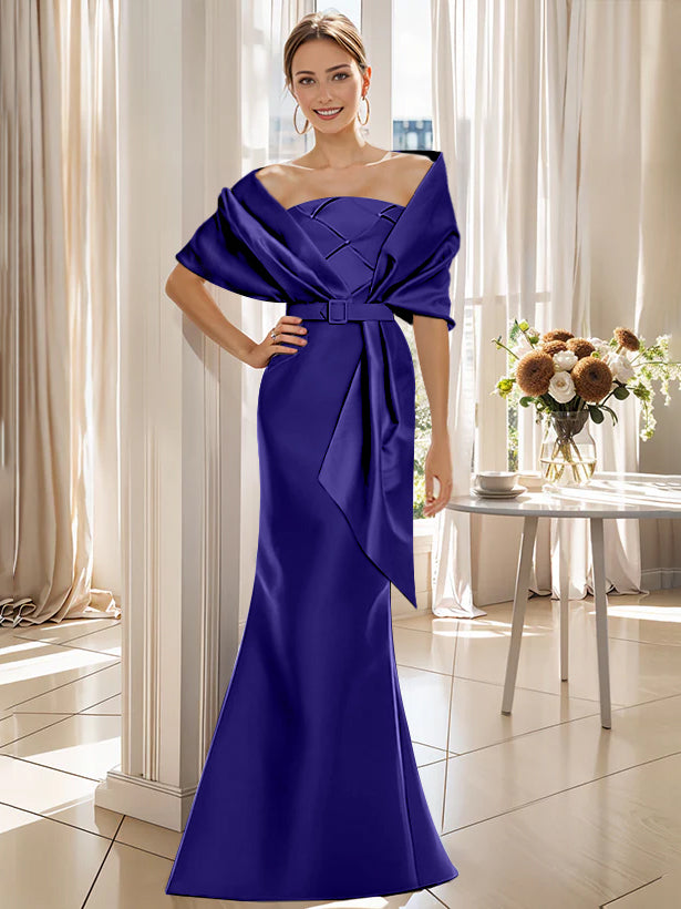 Trumpet 2 Pieces Floor-Length Mother of the Bride & Groom Dresses with Wrap