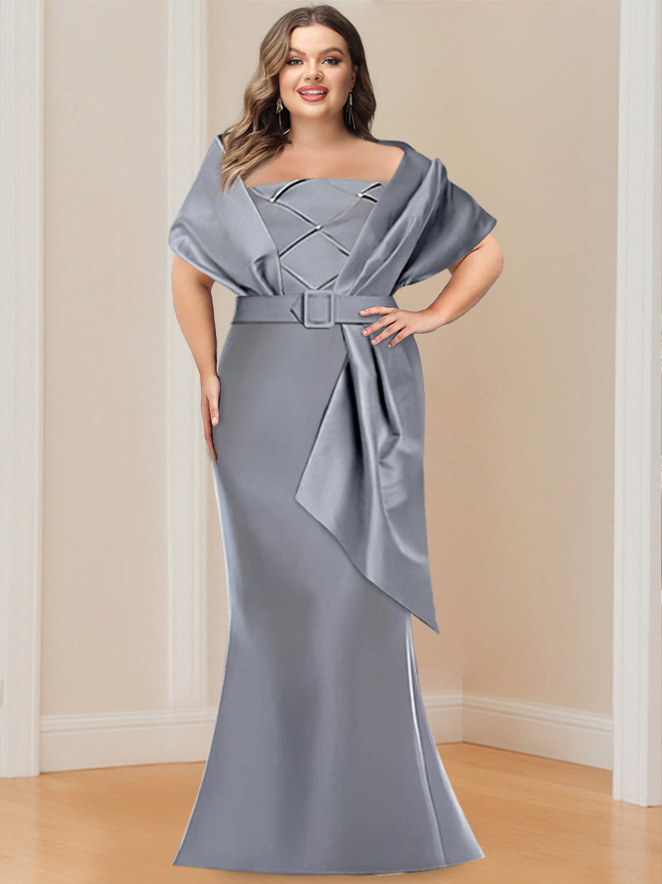 Trumpet 2 Pieces Floor-Length Mother of the Bride & Groom Dresses with Wrap