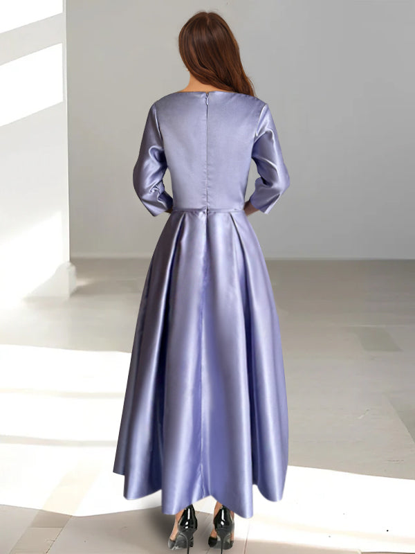 A-Line/Princess Half Sleeves Ankle Length Mother Of The Bride Dresses & Groom With Pockets