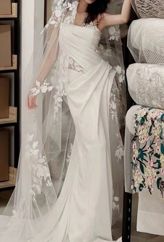 Vestido de novia de encaje blanco de corte A para fiesta de cumpleaños fg7279