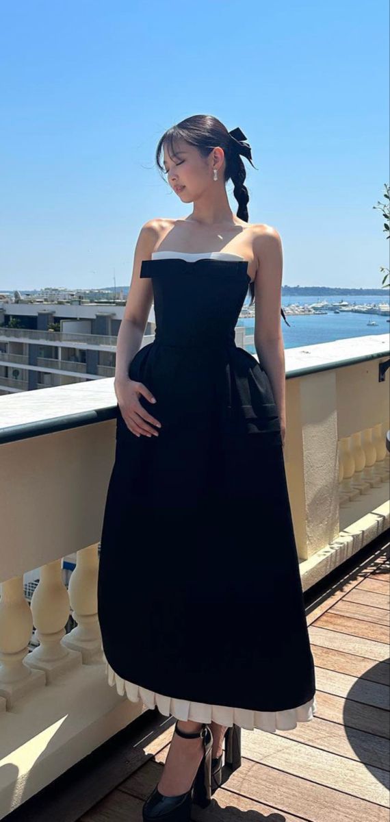 Vestido de fiesta de graduación negro de corte A, vestido de noche formal largo fg7489