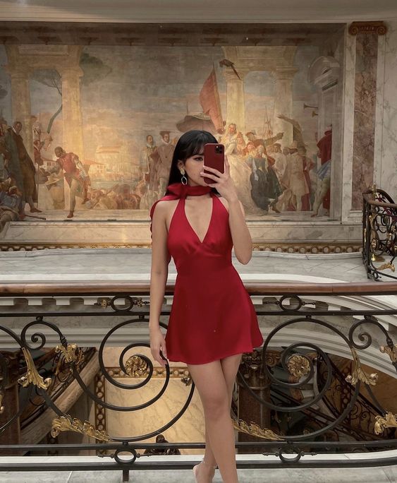 A line Red Birthday Outfits Short Prom Gown Homecoming Dress fg6135