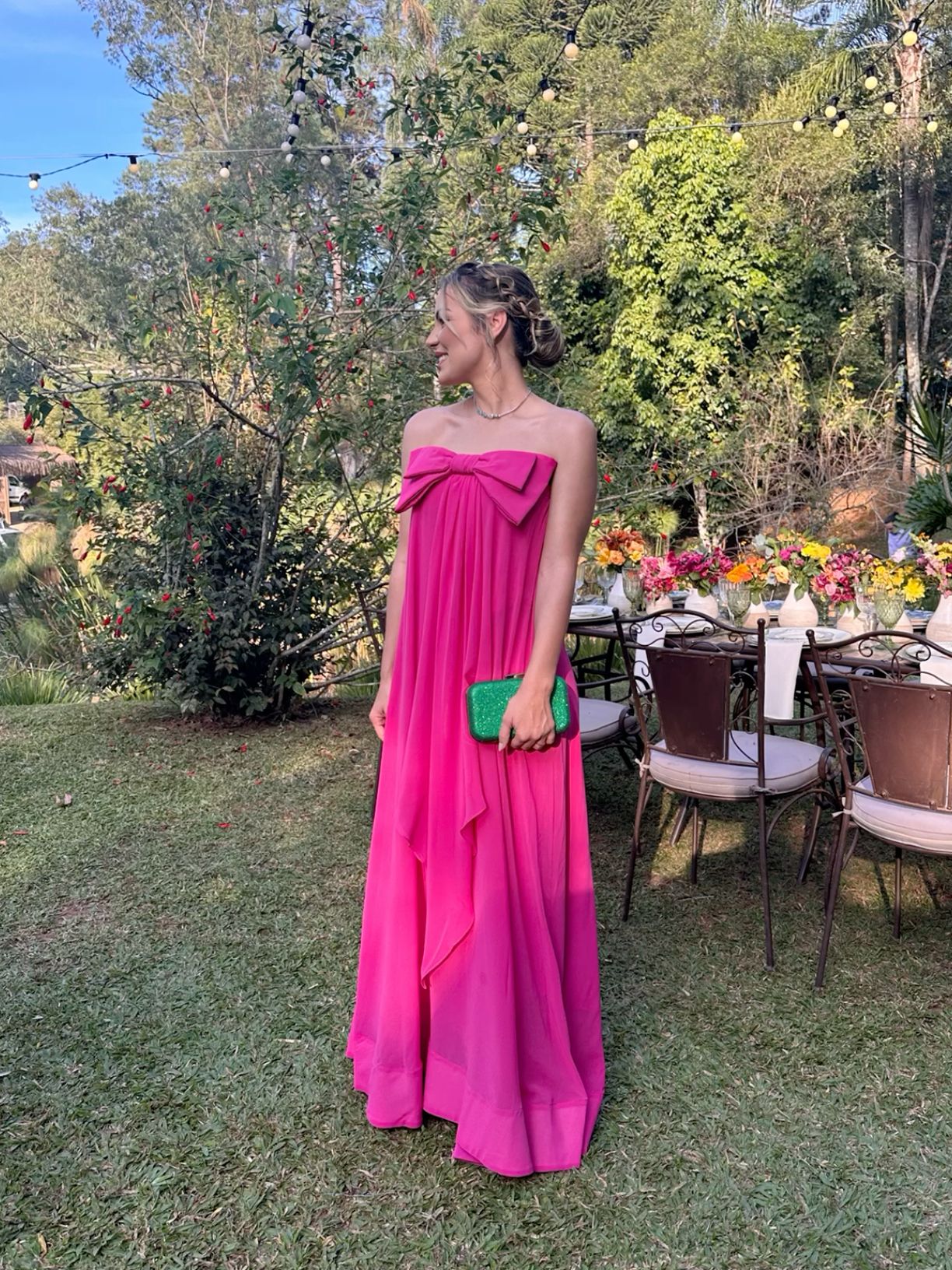 Vestido de fiesta sin tirantes de color rosa intenso, vestido de noche para graduación, hecho a medida fg7458