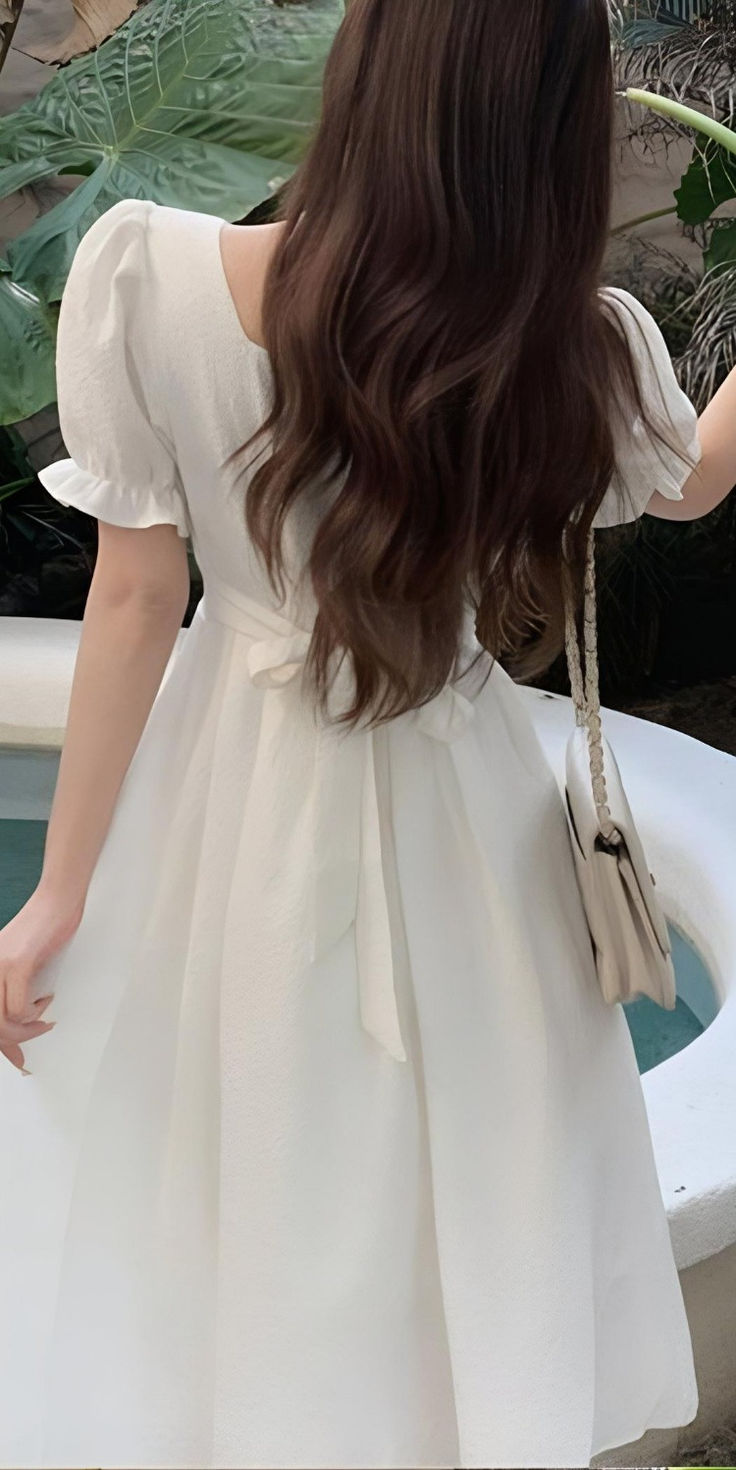 Vestido de noche blanco de manga corta con corte en A, vestido de fiesta de graduación fg7464