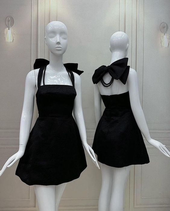 Vestido negro de fiesta de bienvenida, vestido corto para fiesta de graduación fg6251
