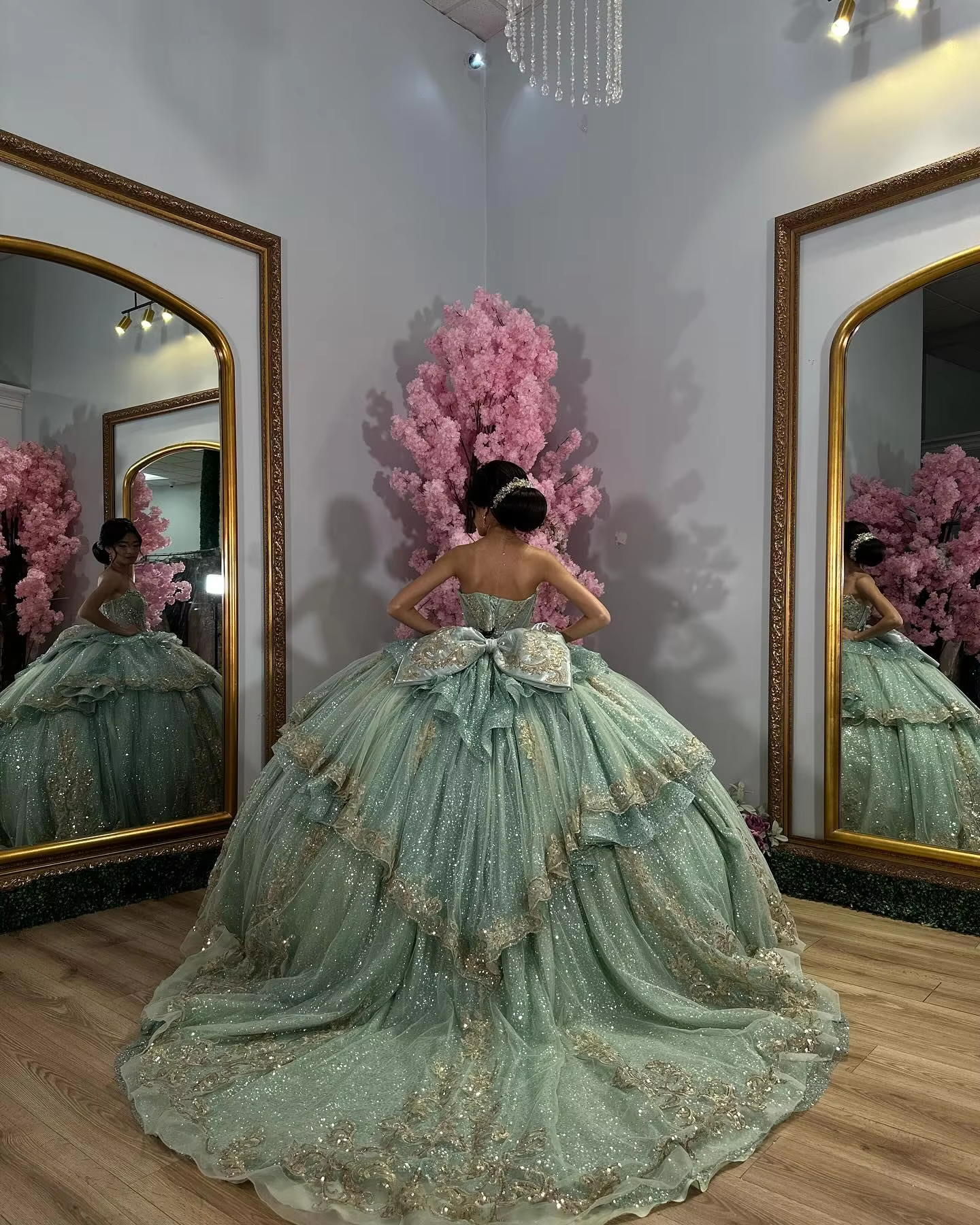 Vestido de quinceañera de corte A en color salvia para niñas, vestidos de fiesta de cumpleaños, vestidos de dulces 16 fg7485