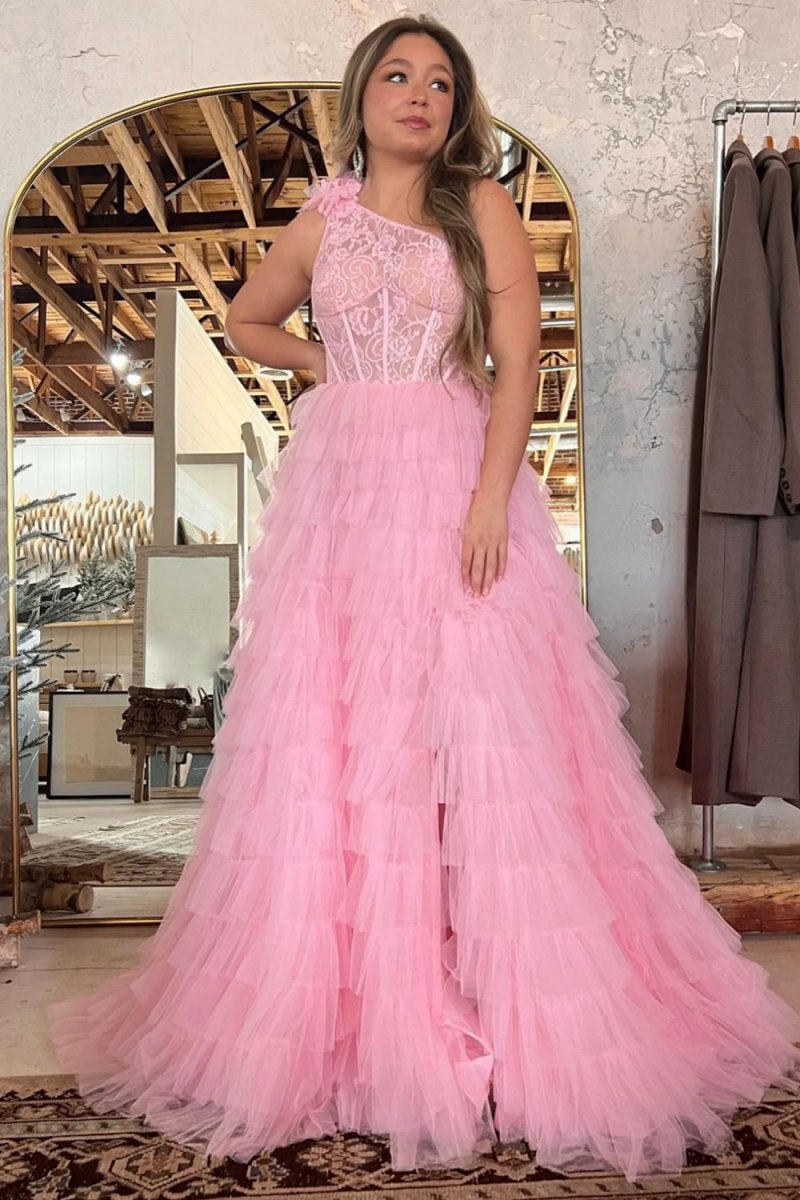 Kinsley | Vestido de fiesta largo con hombros descubiertos y corte en A