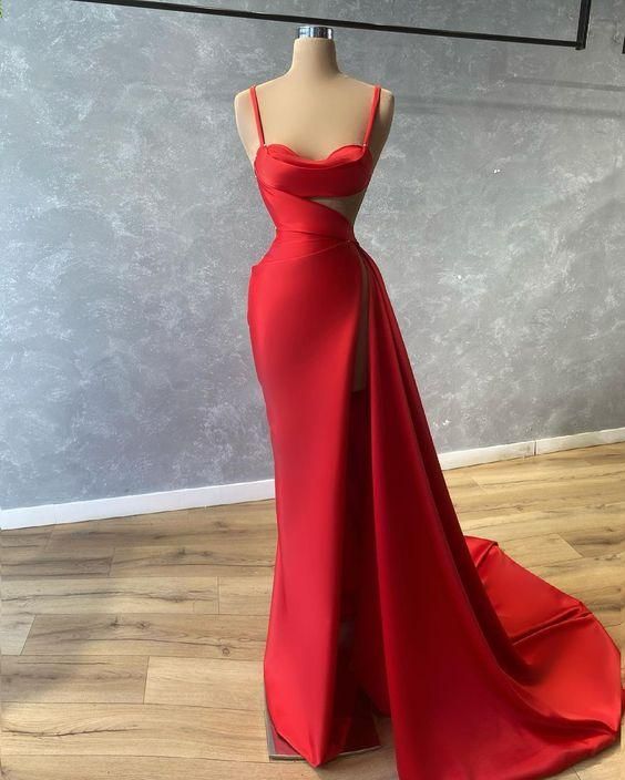 Chic Mermaid red prom Dresses evening Dresses fg1414