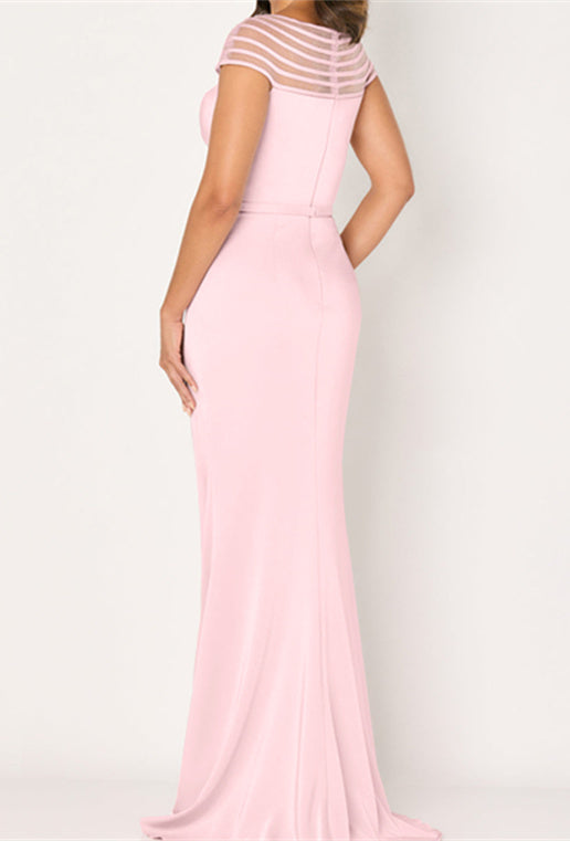 Trumpet/Mermaid Floor Length Asymmetrical Mother Of The Bride Dresses Silk Satin With High Split