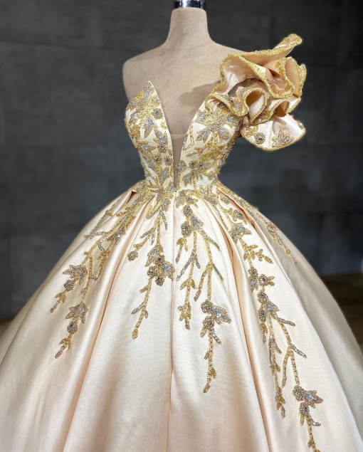 Vestidos de novia de diseñador, vestido formal de princesa fg1085