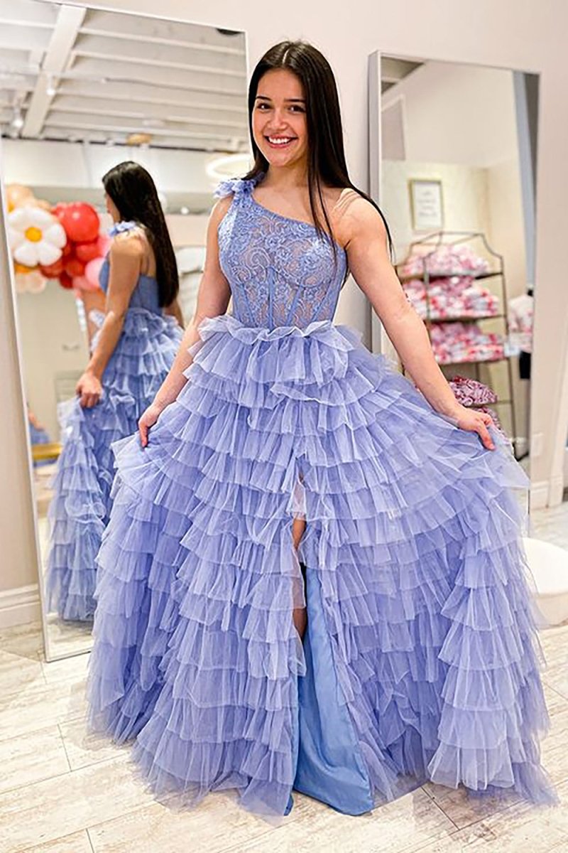 Kinsley | Vestido de fiesta largo con hombros descubiertos y corte en A