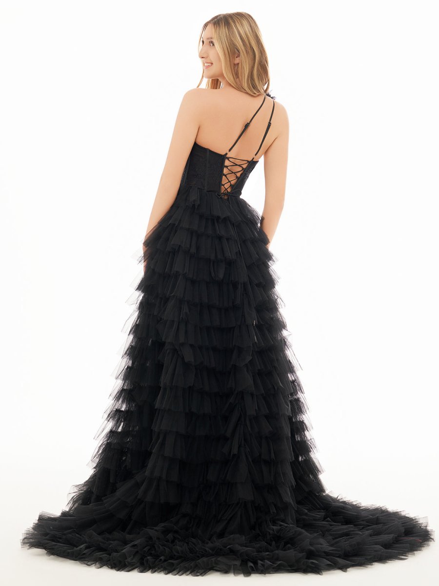 Kinsley | Vestido de fiesta largo con hombros descubiertos y corte en A