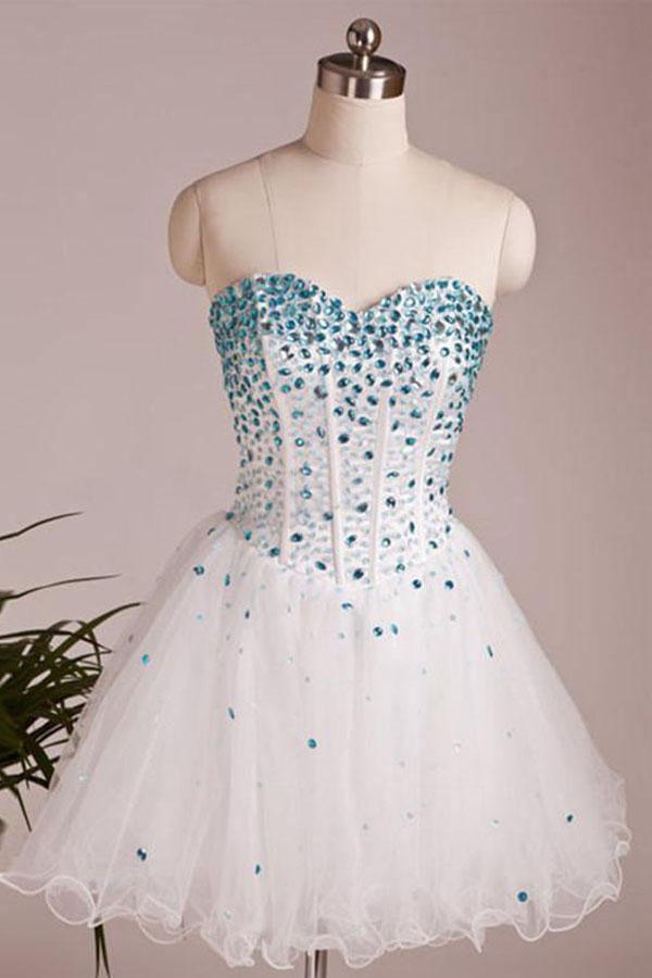 A Line Sweetheart Neck Short Prom Dresses Short Homecoming Dresses PD157