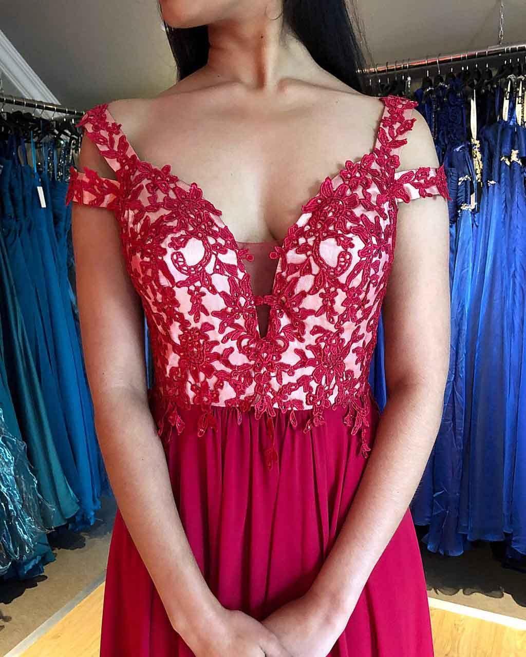 A-Line Floor Length Cap Sleeve Burgundy Prom Dress PSK033