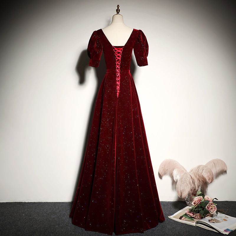 Vestido de noche rojo, vestido de dama de honor, vestido de fiesta fg150