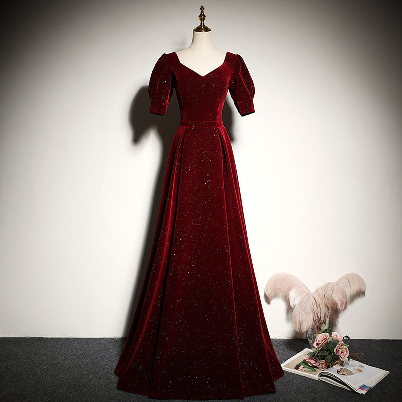 Vestido de noche rojo, vestido de dama de honor, vestido de fiesta fg150