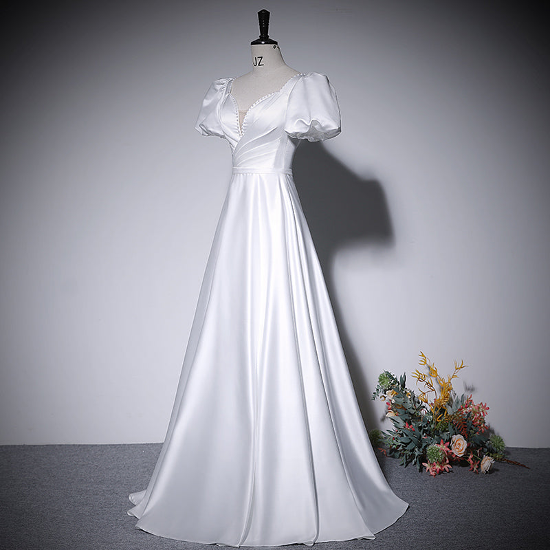 Vestido de noche blanco de corte A, nuevo vestido de fiesta de graduación, vestidos de fiesta fg216