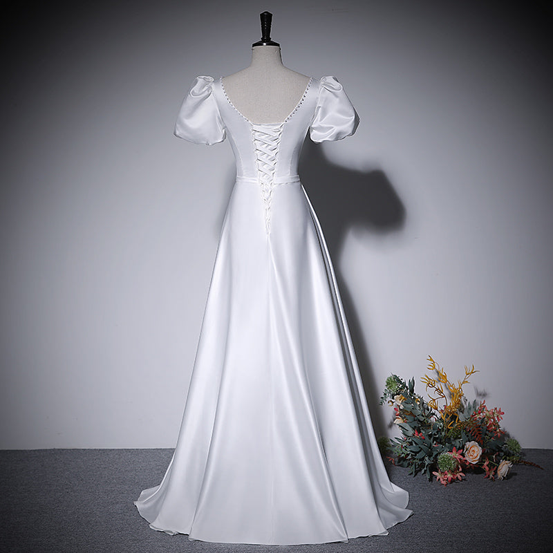 Vestido de noche blanco de corte A, nuevo vestido de fiesta de graduación, vestidos de fiesta fg216