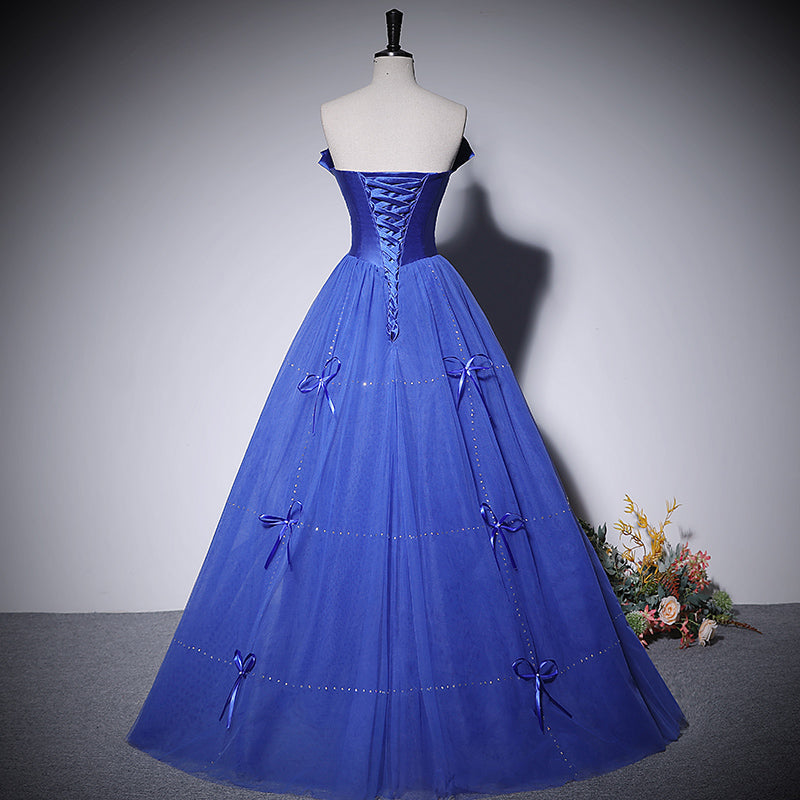 Vestido de noche azul de corte A, nuevo vestido de fiesta de graduación, vestidos de fiesta fg223