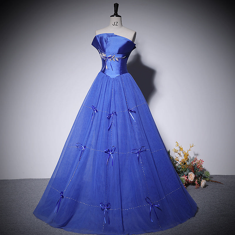 Vestido de noche azul de corte A, nuevo vestido de fiesta de graduación, vestidos de fiesta fg223