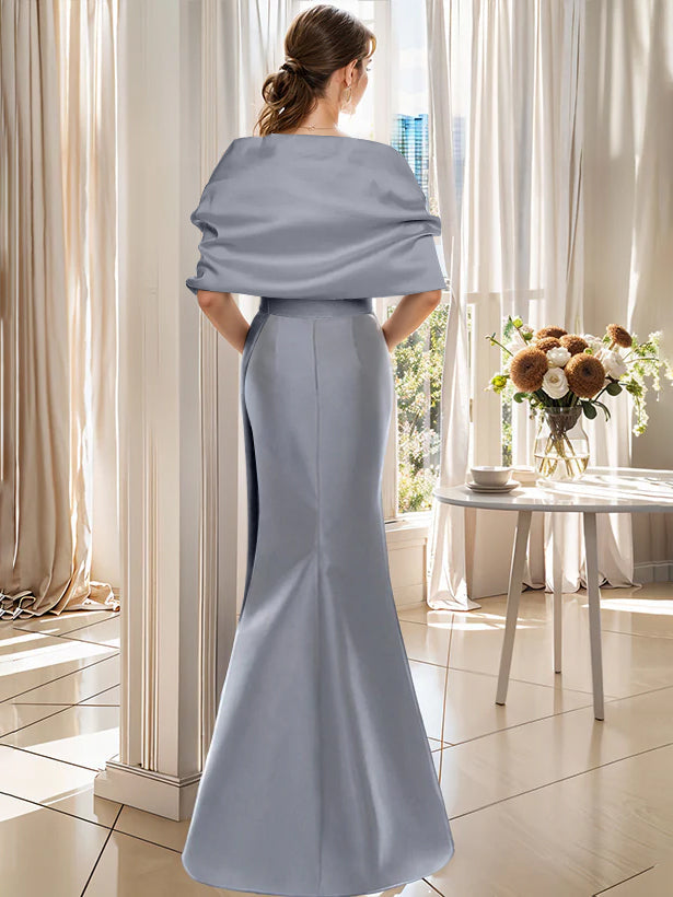 Trumpet 2 Pieces Floor-Length Mother of the Bride & Groom Dresses with Wrap
