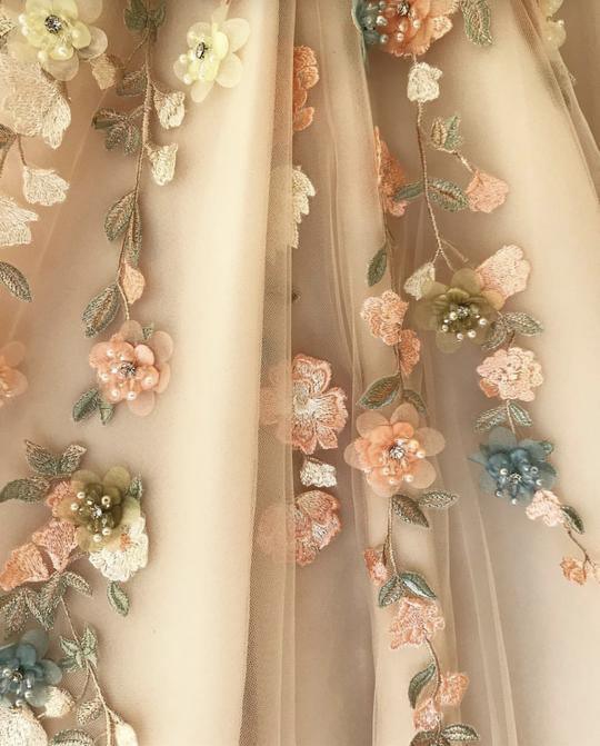 One Shoulder Sweetheart Tulle 3D FLower Prom Formal Dress With Split PG947