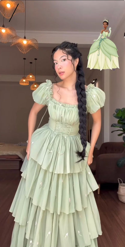 Vestido de fiesta elegante de corte A de color verde para graduación, noche y formal, fg7258