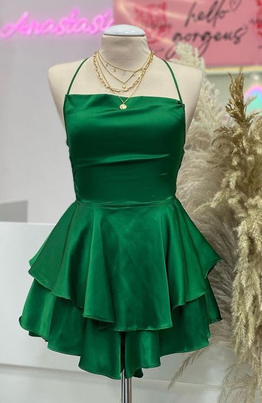 Vestido corto verde para fiesta de bienvenida y cumpleaños fg6902