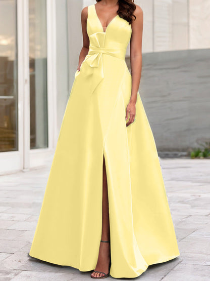 A-Line/Princess V-Neck Sleeveless  Mother Of The Bride Dresses With Split Side