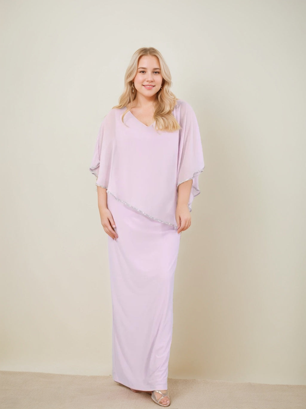 Sheath/Column 3/4 Length Sleeves Floor-Length Mother of the Bride Dresses
