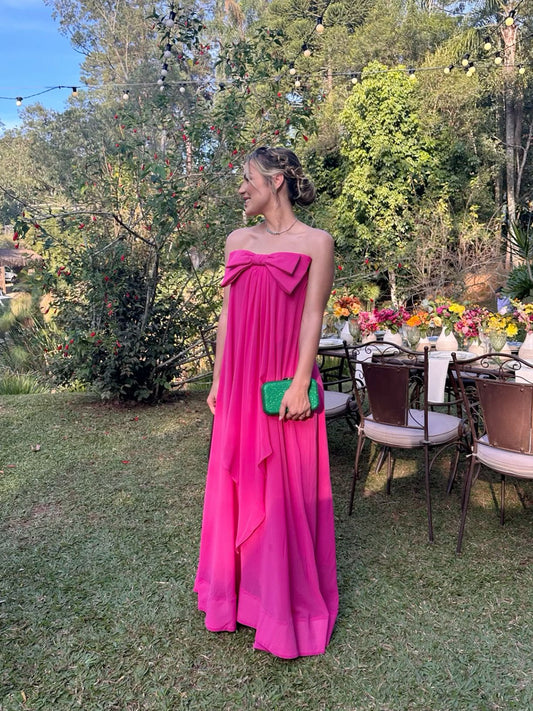Vestido de fiesta sin tirantes de color rosa intenso, vestido de noche para graduación, hecho a medida fg7458