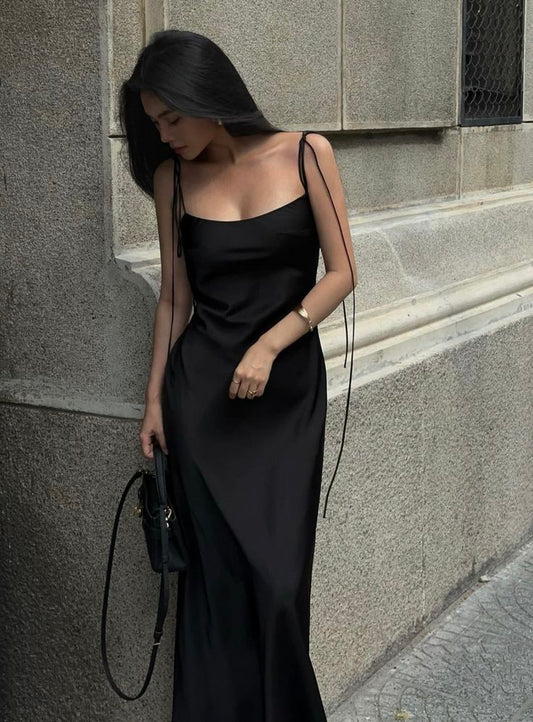 Vestidos de noche negros sencillos, vestidos de fiesta de graduación fg7466
