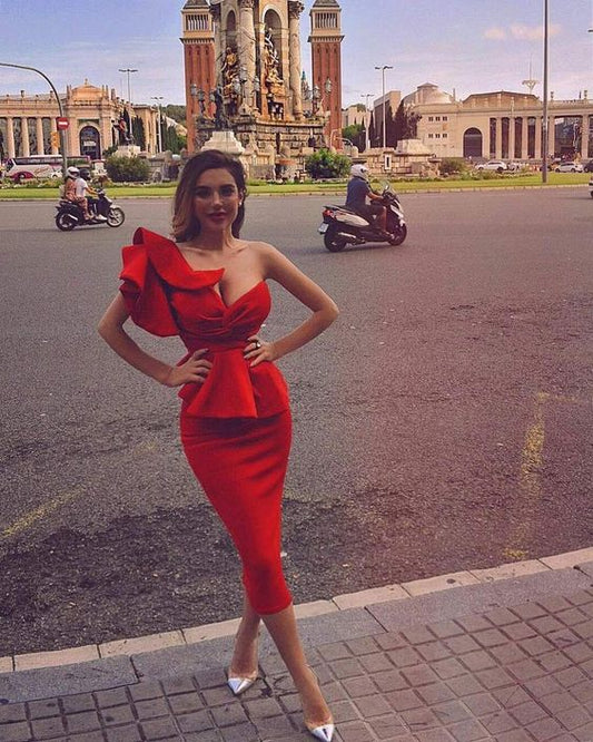 Vestido rojo de fiesta, vestido de fiesta encantador fg1396