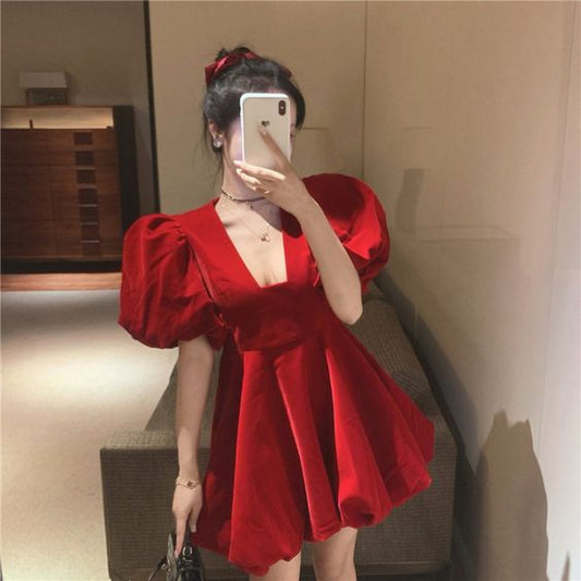 Vestido corto rojo de fiesta fg1082